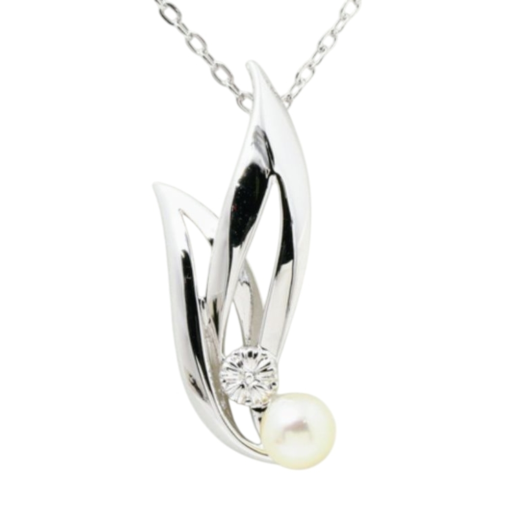 Mikimoto Akoya Pearl Necklace Sterling Silver Authentic Coquette Bridal - Picture 2 of 10